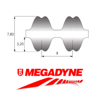1200-RPP8-DD-20 Megadyne Isoran Double-Sided Timing Belt (1200-8M-20DD)
