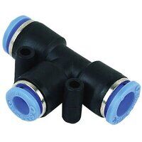 12mm Equal Tee Black & Blue Push-In Fitting