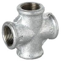 1 1/2inch BSPP Female Cross Galvanised Mallea...
