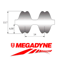 3150-RPP14-DD-115 Double-Sided Synchronous Timing Belt (Megadyne Isoran) 3150-14M-115DD