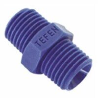 3/8inch BSPT Tefen Equal Hexagon Nipple