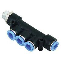 8mm x 3/8inch BSPT 5-Way Multiple Connector/M...