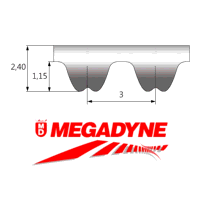 537-RPP3-6 Metric Timing Belt (537-3M-6)