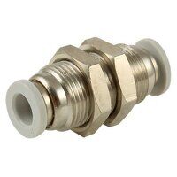 6mm Equal Bulkhead Connector Grey Line Push I...
