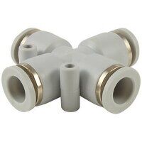 6mm Equal Cross Grey Push-In Fitting