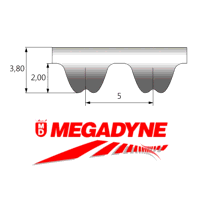 850-RPP5-25 Megadyne Isoran Metric Timing Belt (850-5M-25)