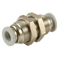 8mm Equal Bulkhead Connector Grey Line Push I...