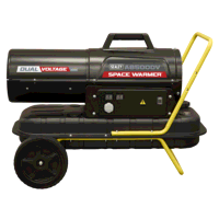 Sealey AB500DV Dual Voltage Kerosene/Diesel Space Warmer Heater with Wheels 50,000Btu/hr