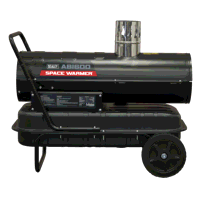 Sealey ABI600 Space Warmer Indirect Kerosene/Diesel Heater with Wheels 68,000Btu/hr