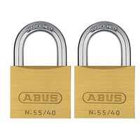 ABUS Mechanical 55/40mm Brass Padlocks Twin P...
