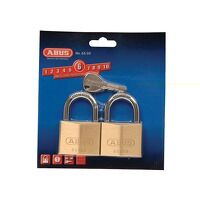 ABUS Mechanical 65/50mm Brass Padlock Twin Pack Carded