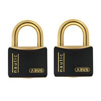 ABUS Mechanical T84MB/40mm Black Rustproof Padlock Twin Pack Carded