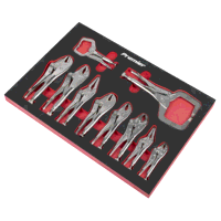 Sealey AK6802 Premier Locking Pliers Set with Foam Tray 10pc