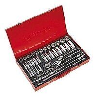 AK6942 Sealey 50pc 3/8inch & 1/2inch Sq Drive 6pt WallDrive® Socket Set - Metric