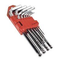 AK7168 Sealey 10pc Long Fully Polished Metric Ball-End Hex Key Set