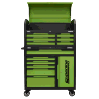 Sealey AP1080HVG Superline Pro Topchest  Rollcab Combination 12 Drawer  1 Door Cupboard - Green