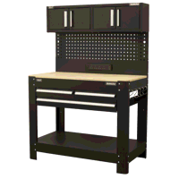 Sealey AP12701 Superline PRO Workbench with Pegboard Back Panel, Power Bar  Wooden Worktop