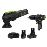 Sealey CP108VCOMBO5EU 2 x 10.8V SV10.8 Series Combi Drill  Multi-Tool Kit - 2 Batteries  Euro Plug