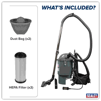 Sealey CP40VBV SV20 Series Backpack Vacuum Cleaner 40V - Body Only