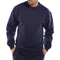 Click Polycotton Sweatshirt Navy Blue XS