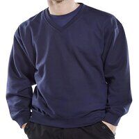 Click V-Neck Sweatshirt Navy Blue S