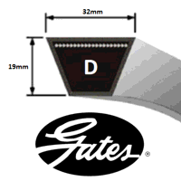 D124 Gates Delta Classic V Belt (Please enquire for product availability)