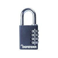 DEFENDER Black Die-Cast Combination Padlock 4...