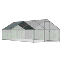 Sealey DG280 Dellonda Walk-In Galvanized Steel Chicken Run with Roof Cover  PVC Coated Chicken Wire 3 x 6 x 2m