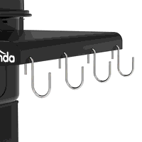 Sealey DG283 Dellonda Charcoal Grill BBQ Smoker and Trolley with 2 Side Shelves - Black