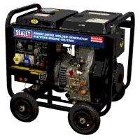 Sealey DG5000W 5000W Diesel Welder Generator 4-Stroke Engine 110/230V