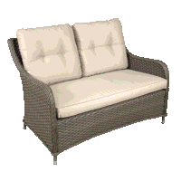 Sealey DG70 Dellonda Chester Rattan Wicker Outdoor Lounge 2-Seater Sofa with Cushion, Brown