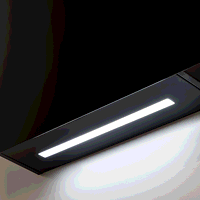 Sealey DH105 Baridi Angled Chimney Cooker Hood with Touch Controls  Carbon Filters 60cm - Black Glass