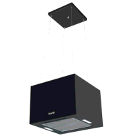 Sealey DH109 Baridi Square Island Cooker Hood 40cm - Black