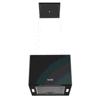 Sealey DH109 Baridi Square Island Cooker Hood 40cm - Black