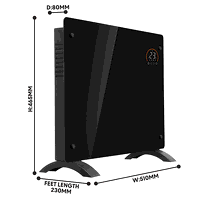Sealey DH135 Baridi, Electric Glass Panel Heater, 1000W, Wi-Fi Enabled, Black - DH135