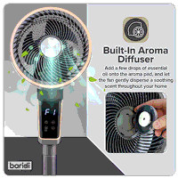 Sealey DH141 Baridi 12 Pedestal Fan with Remote Control  12hr Timer 230V - Grey