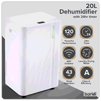 Sealey DH147 Baridi Dehumidifier with Digital Display  24hr Timer 12L - White