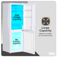 Sealey DH252 Baridi 70/30 Low Frost Fridge Freezer 157L Capacity - White