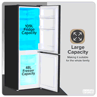 Sealey DH253 Baridi 47cm 70/30 Fridge Freezer, 157L Capacity Low Frost