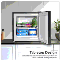 Sealey DH255 Baridi Mini Tabletop Fridge/Freezer, 31L Capacity - Black