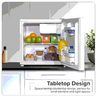 Sealey DH256 Baridi Tabletop Fridge with Ice Box, 46L Capacity, Adjustable Thermostat - White