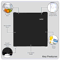 Sealey DH257 Baridi Tabletop Fridge with Ice Box, 46L Capacity