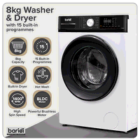 Sealey DH263 8/5kg Washer Dryer, Front Loading, 1400rpm Energy Rating A  White