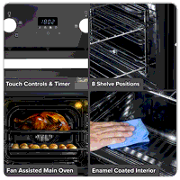 Sealey DH279 Baridi 90cm Built-In Double Oven, 88L Capacity, Energy Rating A - Black