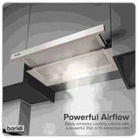Sealey DH286 Baridi Telescopic Cooker Hood with Aluminium Filters 60cm - Stainless Steel