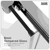 Sealey DH292 Sliding Shower Door 1000 x 1850mm, 6mm Tempered Glass, Reversible - Chrome