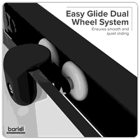 Sealey DH293 Sliding Shower Door 1000 x 1850mm, 6mm Tempered Glass, Reversible - Black