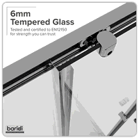 Sealey DH298 Corner Shower Entry Enclosure 800 x 800 x 1850mm with 6mm Tempered Glass - Chrome