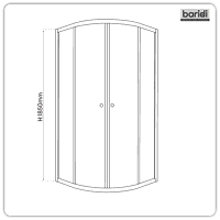 Sealey DH302 Quadrant Shower Entry Enclosure 900 x 900 x 1850mm with 6mm Tempered Glass - Chrome