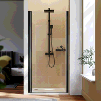 Sealey DH304 Pivot Shower Door 800 x 1850mm, 6mm Tempered Glass, Reversible - Black